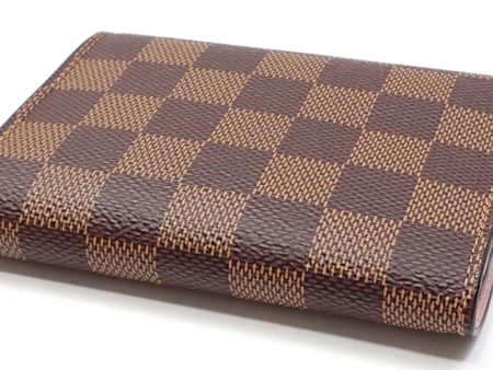 LOUIS VUITTON Trifold Wallet Damier Portefeuille Victorine Women s N61700 Ebene Rose Ballerine Online