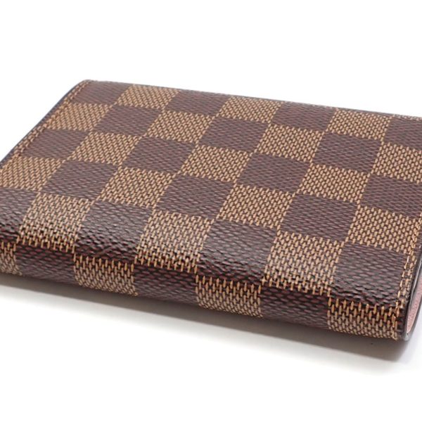 LOUIS VUITTON Trifold Wallet Damier Portefeuille Victorine Women s N61700 Ebene Rose Ballerine Online