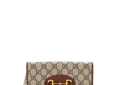 Gucci Horsebit Chain Wallet Gg Coated For Cheap