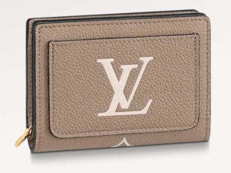 Louis Vuitton LV Unisex Cléa Wallet Cream Monogram Empreinte Embossed Supple Grained Cowhide Leather Hot on Sale