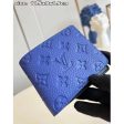 Louis Vuitton Unisex Multiple Wallet Racing Blue Embossed Taurillon Monogram Cowhide Leather Supply