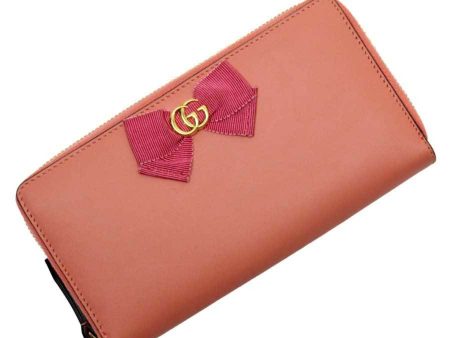 Gucci round wallet double G pink gold leather 435819 Sale