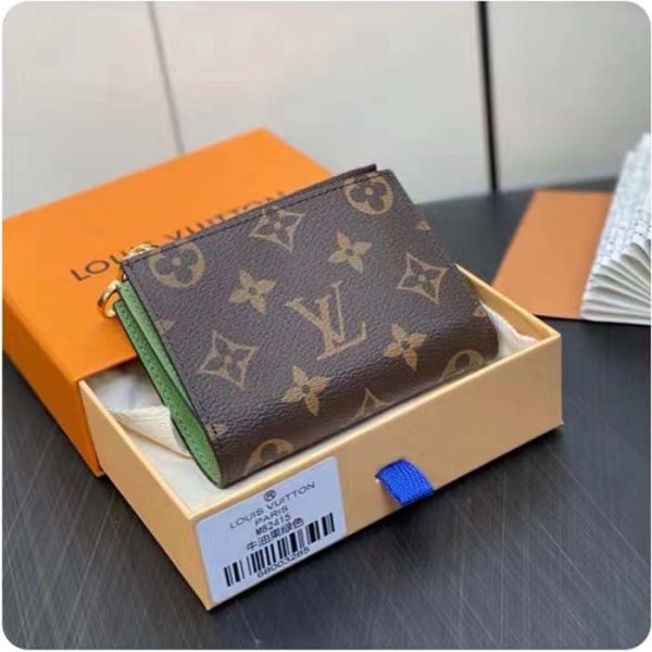 Louis Vuitton Unisex LV Lisa Wallet Vert Noto Green Monogram Coated Canvas Grained Cowhide Leather Cheap