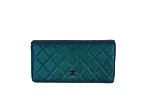 Yen Iridescent Wallet Lambskin Green SHW Cheap