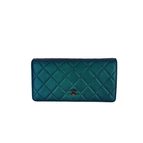 Yen Iridescent Wallet Lambskin Green SHW Cheap