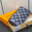 Louis Vuitton LV Unisex Zippy Wallet Blue Monogram Coated Canvas Cowhide Leather on Sale