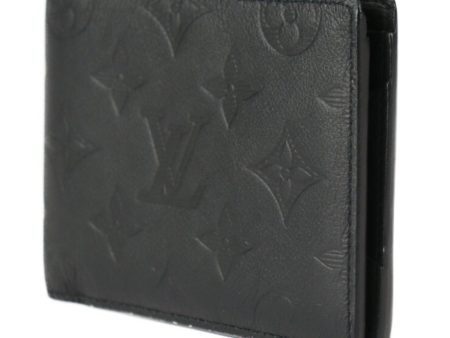 LOUIS VUITTON Portefeuille Multiple Bifold Wallet M62901 Monogram Shadow Noir Black For Sale