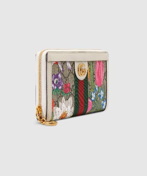 Gucci Ophidia GG Flora Zip Around Wallet White Hot on Sale