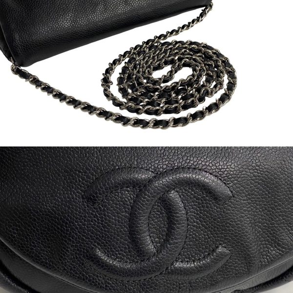 Chanel Half Moon Chain Wallet Leather Shoulder Bag 12番台 in Good condition Online Sale