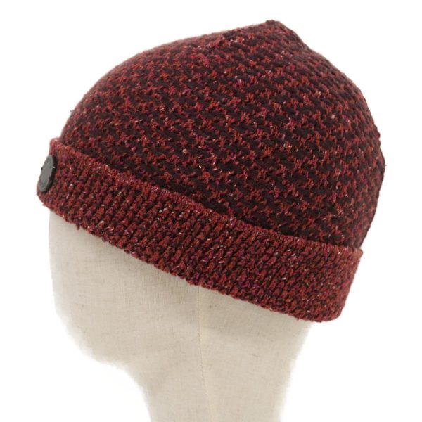 FENDI Beanie Watch Cap knitted Wool Brown Red  ar6833 Online now