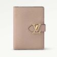 Louis Vuitton Unisex LV Vertical Compact Wallet Galet Gray Aquamarine Blue Taurillon Leather on Sale