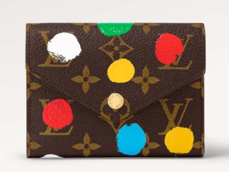 Louis Vuitton Unisex LV x YK Victorine Wallet Monogram Coated Canvas 3D Painted Dots Print Hot on Sale