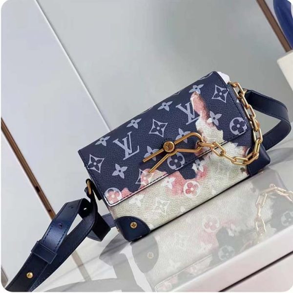 Louis Vuitton Unisex LV Steamer Wearable Wallet Ink Blue Monogram Bleach Coated Canvas Discount