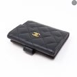 Bi-Fold CC Wallet Black Caviarskin Leather For Cheap