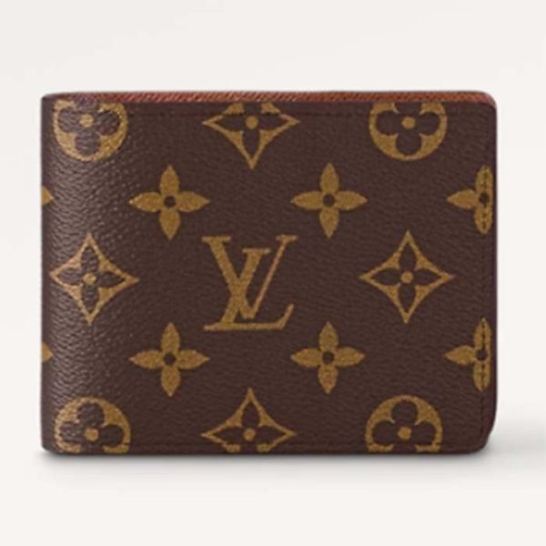 Louis Vuitton LV Unisex Multiple Wallet Coated Canvas Cowhide Leather Canvas Lining Fashion