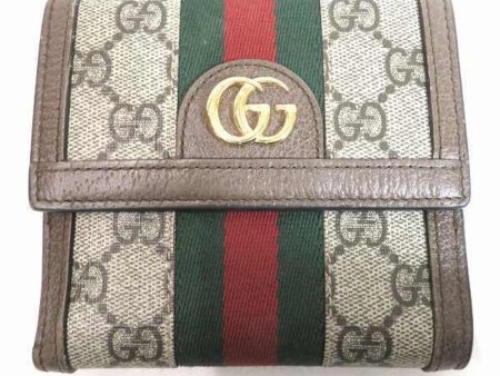 Gucci Sherry Line GG Supreme 523173 3 Fold Wallet Women s For Sale