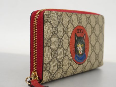 Gucci  Mystic Cat 499382 Gold Hardware Women s GG Supreme,Leather Wallet Fashion