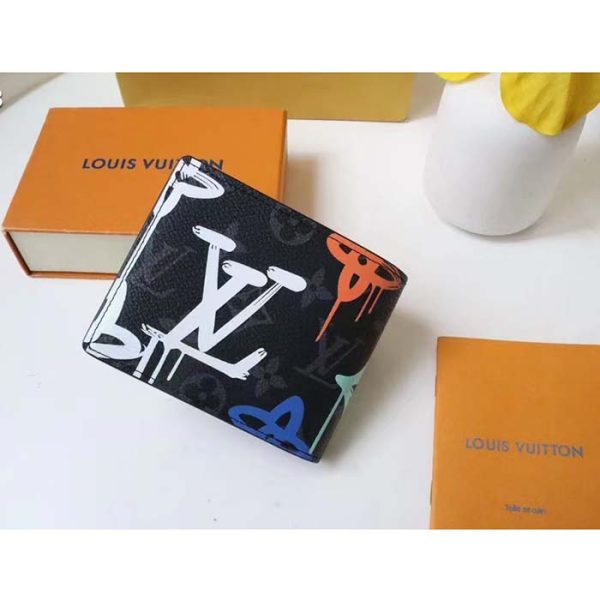 Louis Vuitton Unisex Multiple Wallet LV Graffiti Orange Coated Canvas For Cheap