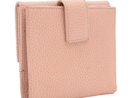 GUCCI GG Marmont Compact Wallet Leather Pink 456122 Online