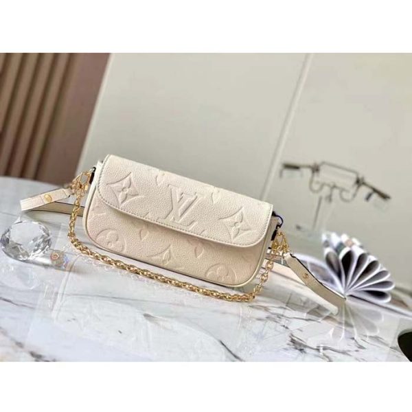 Louis Vuitton Women LV Wallet On Chain Ivy Cream Monogram Embossed Supple Grained Cowhide Leather Cheap