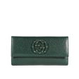 Gucci Women s Wallet Leather Large Check Book Forest Green 231843 Online Sale