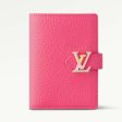 Louis Vuitton Unisex LV Vertical Compact Wallet Dragon Fruit Pink Taurillon Leather For Sale