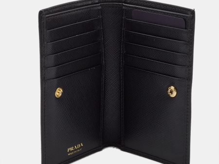 PRADA Black Saffiano Leather Bifold Wallet For Cheap