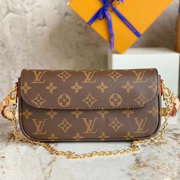 Louis Vuitton Women LV Wallet On Chain Ivy Brown Monogram Coated Canvas on Sale