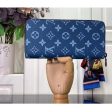 Louis Vuitton LV Unisex Zippy Vertical Wallet Atlantic Blue Monogram Coated Canvas Supply