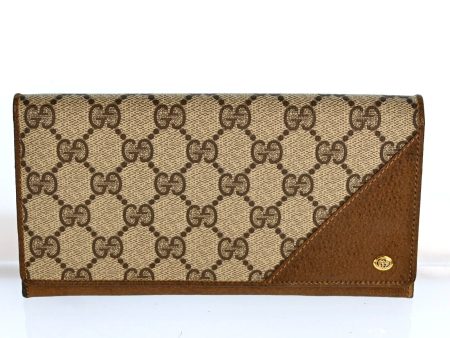 Gucci Gg Pvc Leather Long Wallet Brown Sale