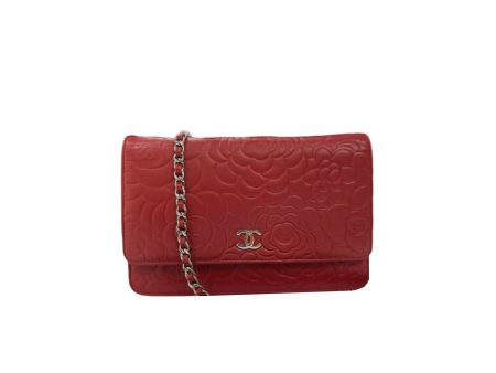 Camellia Wallet on Chain Lambskin Leather Red SHW Online Sale