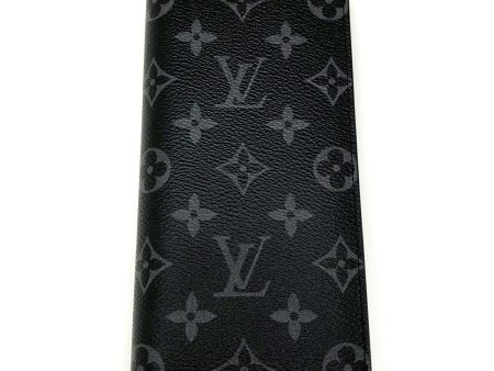 LOUIS VUITTON Portefeuille Brother M61697 Monogram Eclipse Black Silver Metal Bifold Long Wallet Men s For Cheap