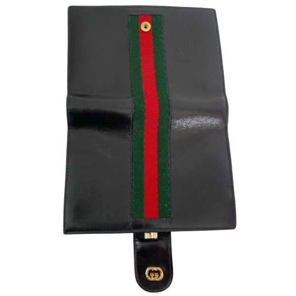 Gucci Vintage Leather Compact Web Wallet Online Hot Sale