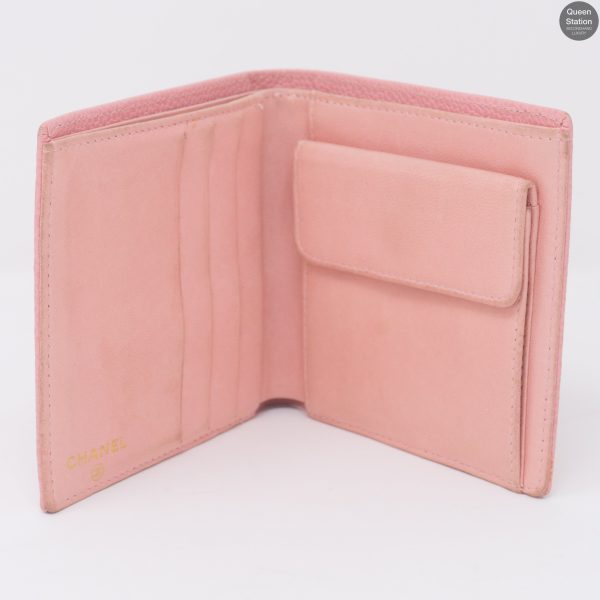 Pink Caviarskin Square Wallet on Sale