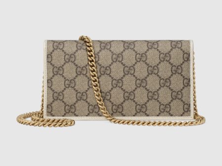 Gucci 1955 Horsebit Wallet With Chain GG Supreme Brown Discount