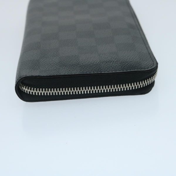 LOUIS VUITTON Damier Graphite Zippy Organizer NM Long Wallet N60111 Auth 35158 For Discount