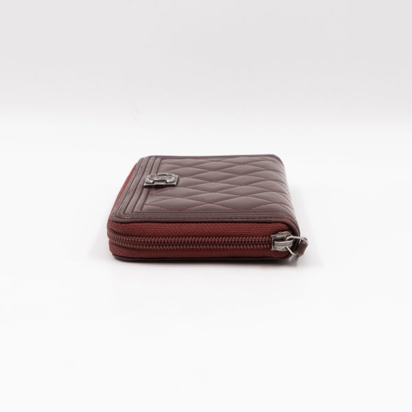 Boy Long Zipped Wallet Burgundy For Sale