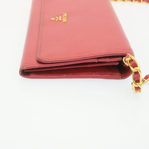 Prada Safiano Leather Chain Wallet Pink  ar6601 Sale