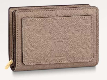 Louis Vuitton LV Unisex Cléa Wallet Tourterelle Beige Embossed Supple Grained Cowhide Leather For Sale