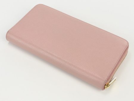 CELINE 10B553BEL Large zipped wallet PurseZip Around leather Women Pink Beige Fashion