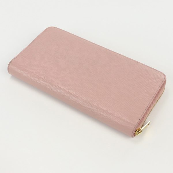 CELINE 10B553BEL Large zipped wallet PurseZip Around leather Women Pink Beige Fashion