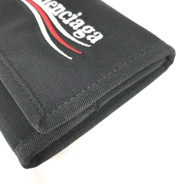 BALENCIAGA Trifold wallet 507481 Nylon black Explorer logo EXPLORER SQUARE COIN WALLET mens Online Sale