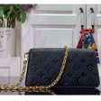 Louis Vuitton LV Women Wallet On Chain Métis Black Monogram Empreinte Embossed Supple Grained Cowhide Leather Online Sale