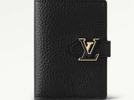 Louis Vuitton Unisex LV Vertical Compact Wallet Black Arizona Beige Taurillon Leather Hot on Sale