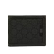 Gucci 260987 1147 Men s Black GG Canvas   Leather Bi-Fold Wallets (GGMW2023) Discount