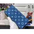 Louis Vuitton LV Unisex Zippy Vertical Wallet Atlantic Blue Monogram Coated Canvas Supply