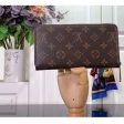 Louis Vuitton LV Unisex Zippy Wallet Pink Monogram Coated Canvas Grained Cowhide Leather on Sale