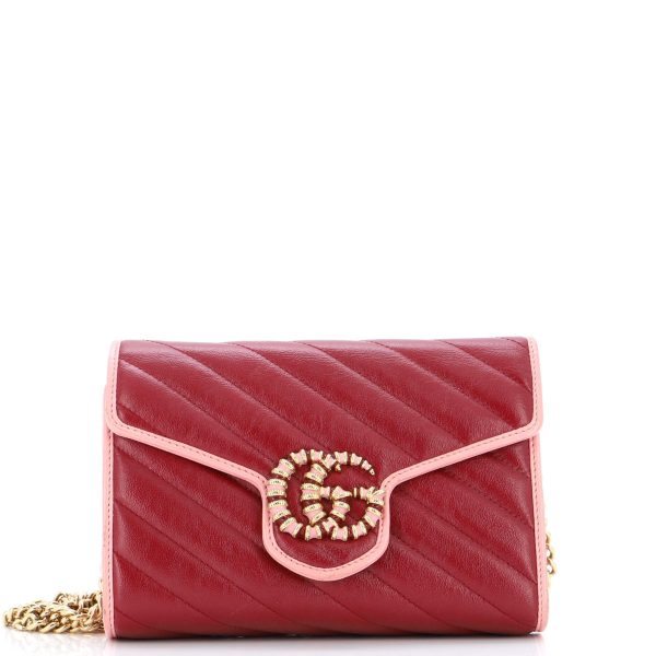 Gucci Gg Marmont Chain Wallet Diagonal For Sale