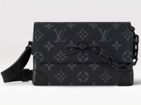 Louis Vuitton LV Unisex Steamer Wearable Wallet Black Monogram Eclipse Coated Canvas Cowhide Leather For Discount