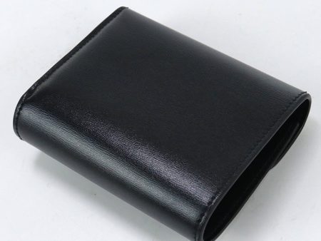 CELINE 10D78 3DPV 38NO Tri-fold wallet Triomphe Steel flap wallet Calf leather black Women Cheap